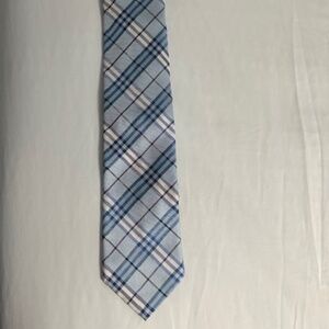 Burberry Check Tie- Light Blue